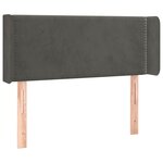 vidaXL Tête de lit avec oreilles Gris foncé 93x16x78/88 cm Velours