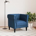 vidaXL Fauteuil Chesterfield bleu tissu
