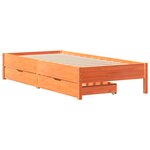 vidaXL Cadre de lit sans matelas cire marron 100x200cm bois pin massif