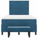 vidaXL Lit à ressorts avec matelas Bleu foncé 120 x 200 cm Velours