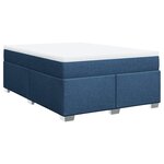 vidaXL Sommier à lattes de lit avec matelas Bleu 160x200 cm Tissu
