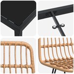 vidaXL Ensemble de Restauration Jardin 3 Pièces Marron Poly Rattan