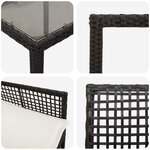 vidaXL Ensemble de salle à manger pour jardin 3 Pièces Noir Poly rotin