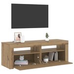vidaXL Meuble TV avec lumières LED chêne artisanal bois d'ingénierie