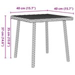 VidaXL Table basse de jardin rectangulaire gris clair résine tressée