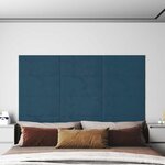 vidaXL Tête de lit murale 12 Pièces Bleu Velours