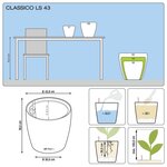 LECHUZA Jardinière CLASSICO LS 43 ALL-IN-ONE taupe brillant 16085