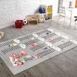 Tapis enfant Table de multiplication 100 x 160 cm - Argenté