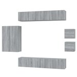 vidaXL Ensemble de meubles TV 8 Pièces Sonoma gris Bois d'ingénierie