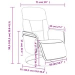 vidaXL Fauteuil inclinable avec repose-pied crème velours