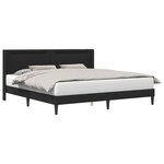 vidaXL Cadre de lit avec bandes LED Noir 200 x200 cm Simili cuir