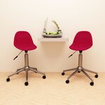 vidaXL Chaises pivotantes à manger lot de 2 rouge bordeaux tissu