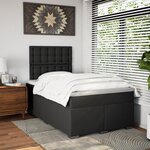 vidaXL Sommier à lattes de lit avec matelas noir 120x190 cm similicuir
