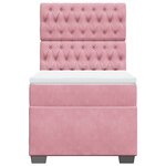 vidaXL Sommier à lattes de lit avec matelas Rose 90x190 cm Velours