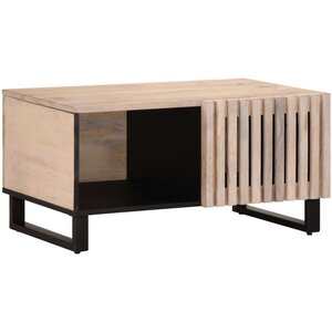 vidaXL Table basse blanc 80x51x40 cm bois de manguier massif
