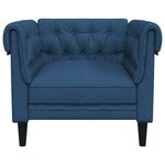 vidaXL Fauteuil Chesterfield bleu tissu