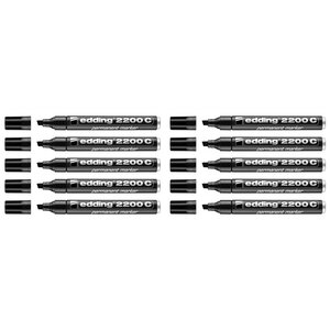 Marqueur Permanent 2200C Corps Alu Noir Pointe Biseau 1-5 mm x 10 EDDING