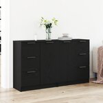 vidaXL Buffets 2 Pièces Chêne Noir 60x30x70 cm Bois d'ingénierie