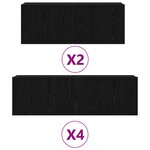 vidaXL Ensemble meuble TV 6 Pièces Chêne noir 100 x 30 x 30 cm