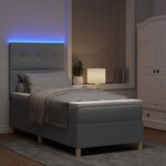 vidaXL Lit à ressort LED avec matelas Gris clair 80 x 200 cm tissu