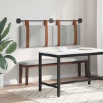vidaXL Tête de lit suspendue Avec lumière LED Gris nuage PU antique