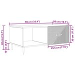 vidaXL Table basse Chêne fumé 90 x 50 x 40 cm Bois d'ingénierie