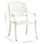 vidaXL Chaises de jardin 2 Pièces Aluminium coulé Blanc