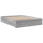 vidaXL Cadre de lit avec tiroirs sans matelas sonoma gris 150x200 cm