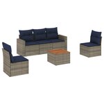 vidaXL Salon de jardin 6 Pièces avec coussins gris résine tressée