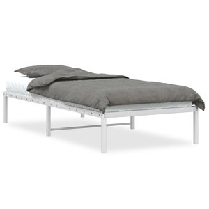 vidaXL Cadre de lit métal sans matelas blanc 90x200 cm