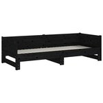 vidaXL Lit coulissant Noir Bois de pin solide 2x(90x190) cm