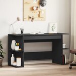 vidaXL Bureau noir 140x50x75 cm bois d'ingénierie