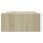 vidaXL Étagère à tiroir murale chêne et blanc 40x23 5x10 cm MDF