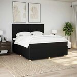 vidaXL Sommier à lattes de lit avec matelas Noir 180x200 cm Tissu