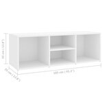 vidaXL Banc à chaussures Blanc 105x35x35 cm Aggloméré
