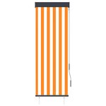 vidaXL Store roulant d'extérieur 60x250 cm Blanc et orange