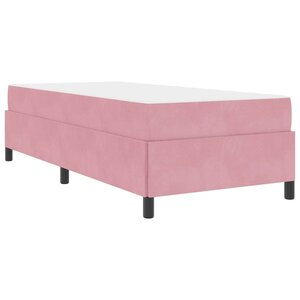 vidaXL Cadre de lit avec matelas Rose et blanc 100 x 200 cm Velours