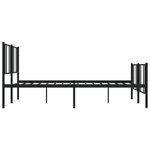 vidaXL Cadre de lit métal sans matelas avec pied de lit noir 200x200cm