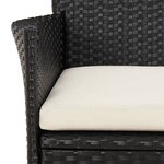 vidaXL Ensemble de bistro de jardin 3 Pièces coussins noir poly rotin