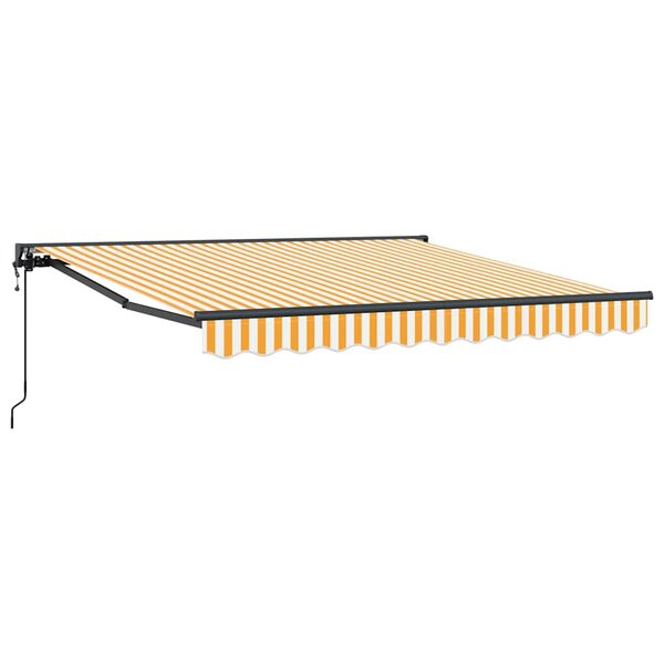 vidaXL Auvent Rétractable Jaune et blanc 300x250 cm tissu