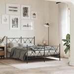 vidaXL Tête de lit de remplacement métal noir 137 cm