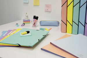 Chemise à élastique 3 rabats carton exacompta aquarel  24 x 32 dos 3 cm couleurs assorties - lot de 5