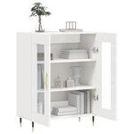 vidaXL Buffet Blanc brillant 69 5x34x90 cm Bois d'ingénierie