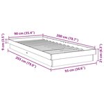 vidaXL Cadre de lit sans matelas 90x200 cm bois massif de chêne