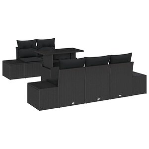 vidaXL Ensemble de canapé de jardin 6 Pièces Noir 100 x 55 x 73 cm