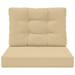 vidaXL Coussin de canapé d'extérieur 2 Pièces Beige Polyester