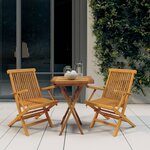 vidaXL Ensemble à manger de jardin 3 Pièces Bois de teck massif