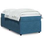 vidaXL Sommier à lattes de lit avec matelas Bleu foncé 90x200 cm
