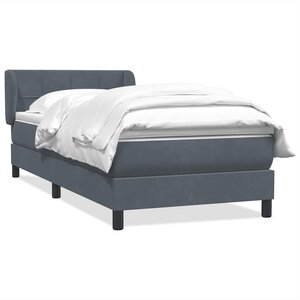 vidaXL Sommier à lattes de lit et matelas gris foncé 80x210 cm velours