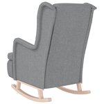 vidaXL Fauteuil avec pieds à bascule en bois d'hévéa Gris clair Tissu